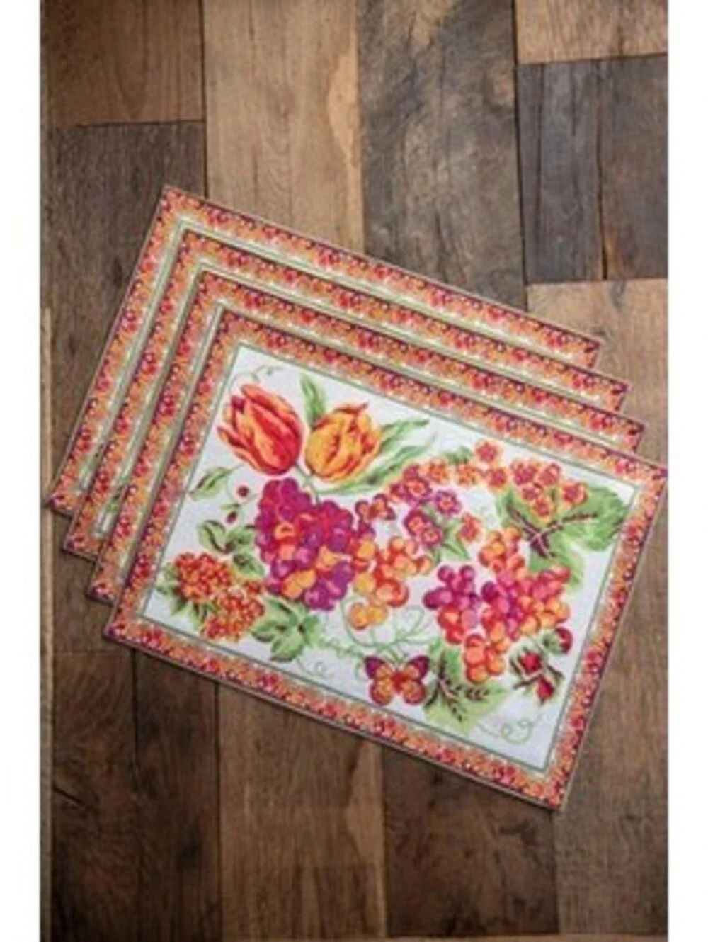 April Cornell Cornucopia Placements & Double Oven Mitt 14 x 19 NEW